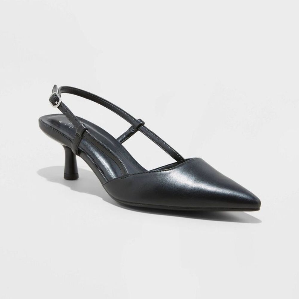 Women's Annette Slingback Heels (Size 5.5) - Black
